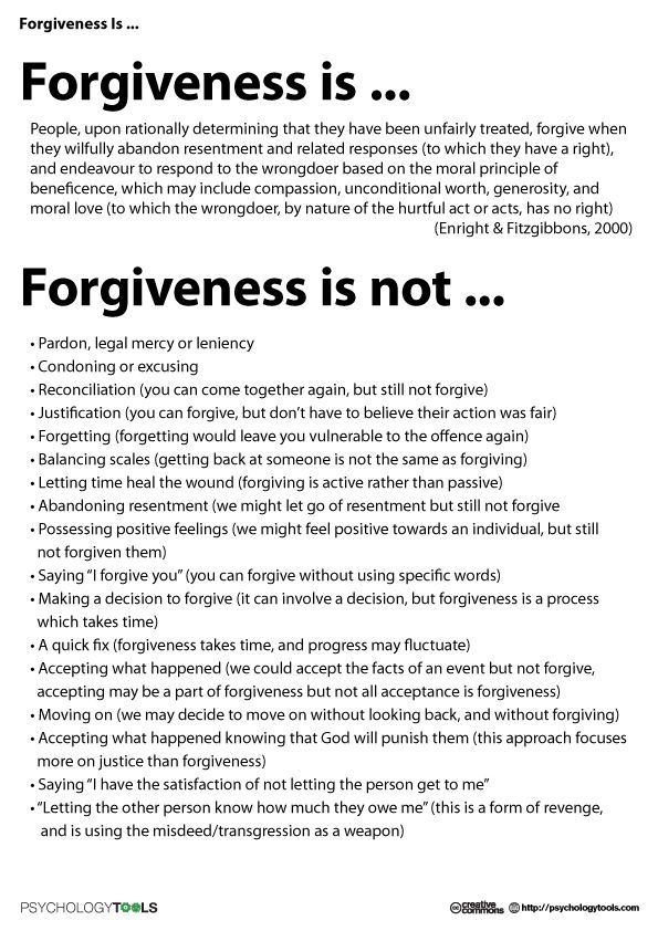 Forgiveness Is Therapy Worksheets Mental And Emotional Health 