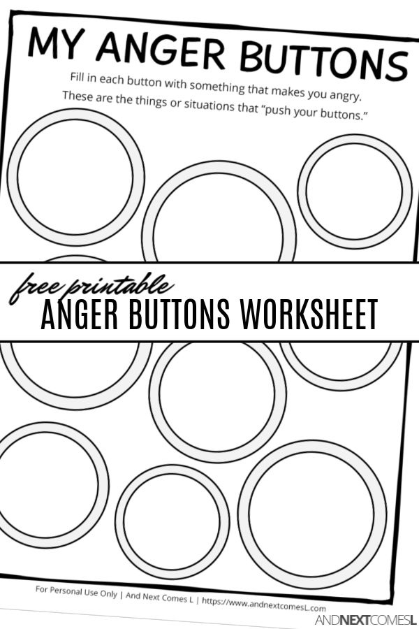 Free Printable Anger Buttons Worksheet That Will Help Your Child C 