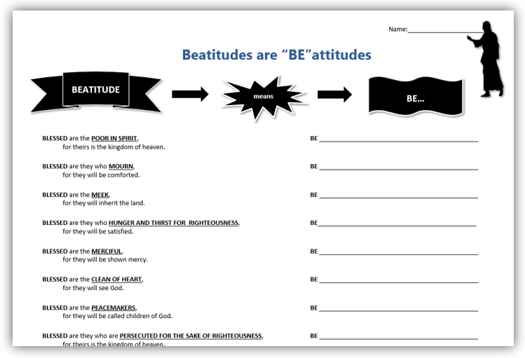Free Printable Beatitude Fill In Worksheet For 4th And 5th Grade 