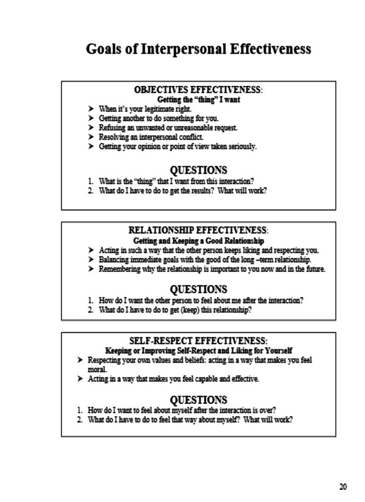 DBT Interpersonal Effectiveness Worksheets DBT Worksheets