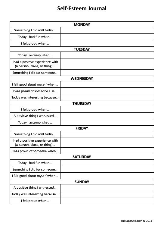 Healing Schemas Self Esteem Worksheets Therapy Worksheets Self 