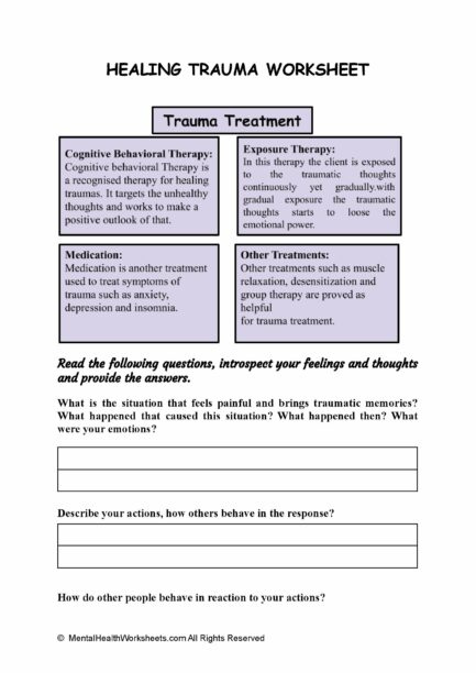 Healing Trauma Worksheet 00001 Mental Health Worksheets