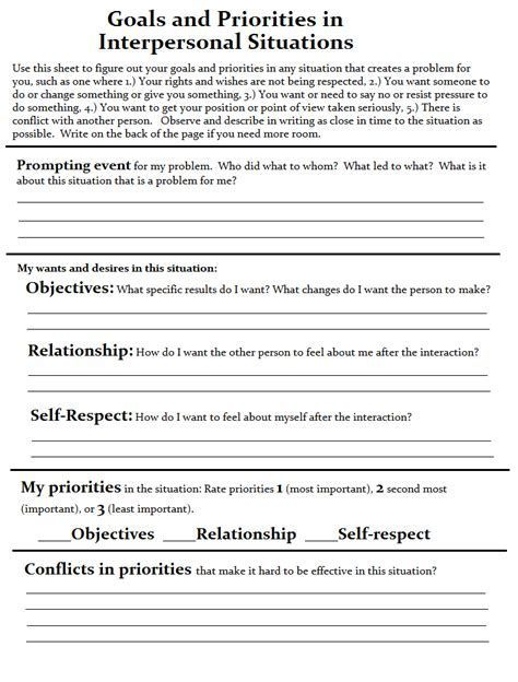 Image Result For DBT Interpersonal Effectiveness Skills Worksheet With 