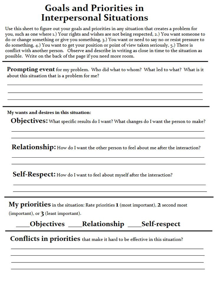 Interpersonal Therapy Worksheets Google Search Dbt Skills 