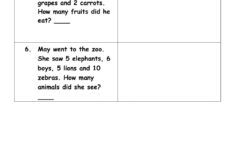 Mathematics Addition Word Problem Facts To 20 Classwork Worksheet