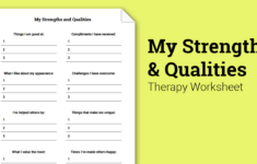 My Strengths And Qualities Worksheet Therapist Aid Free Printable