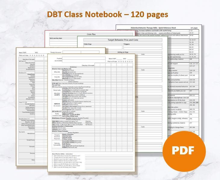 PDF DBT Class Notebook Diary Cards Notes Crisis Etsy Dbt Skills 