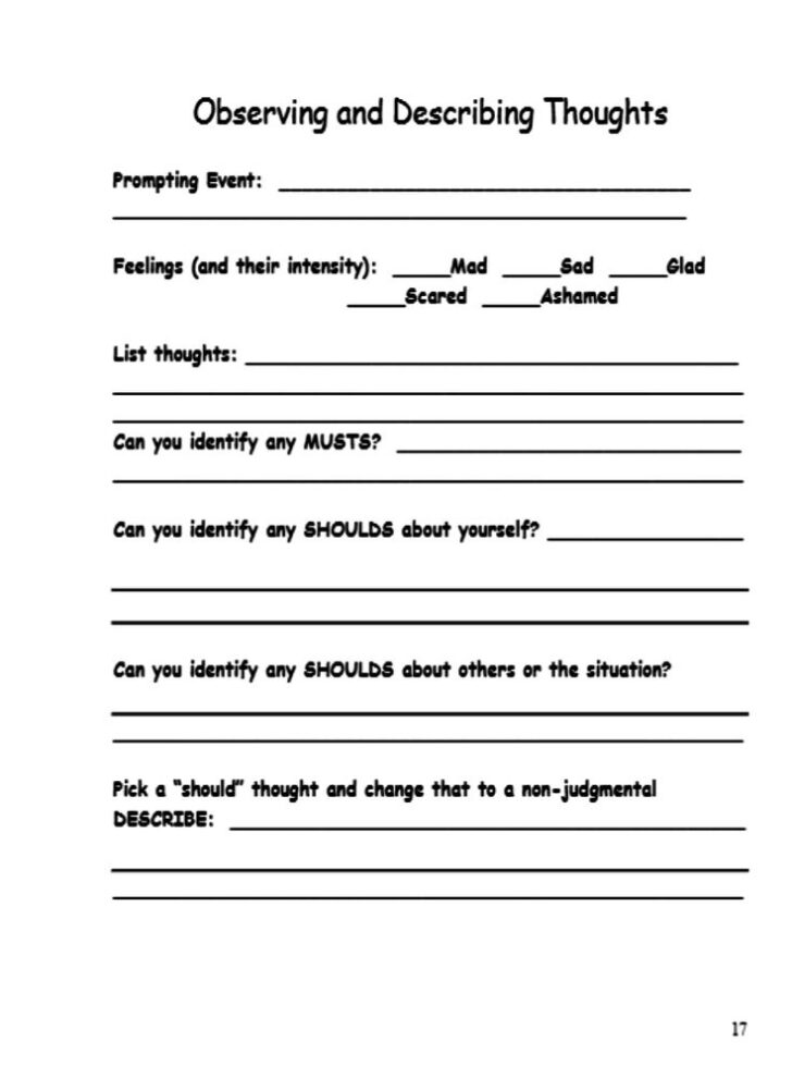 Printable Addiction Worksheets For Clients