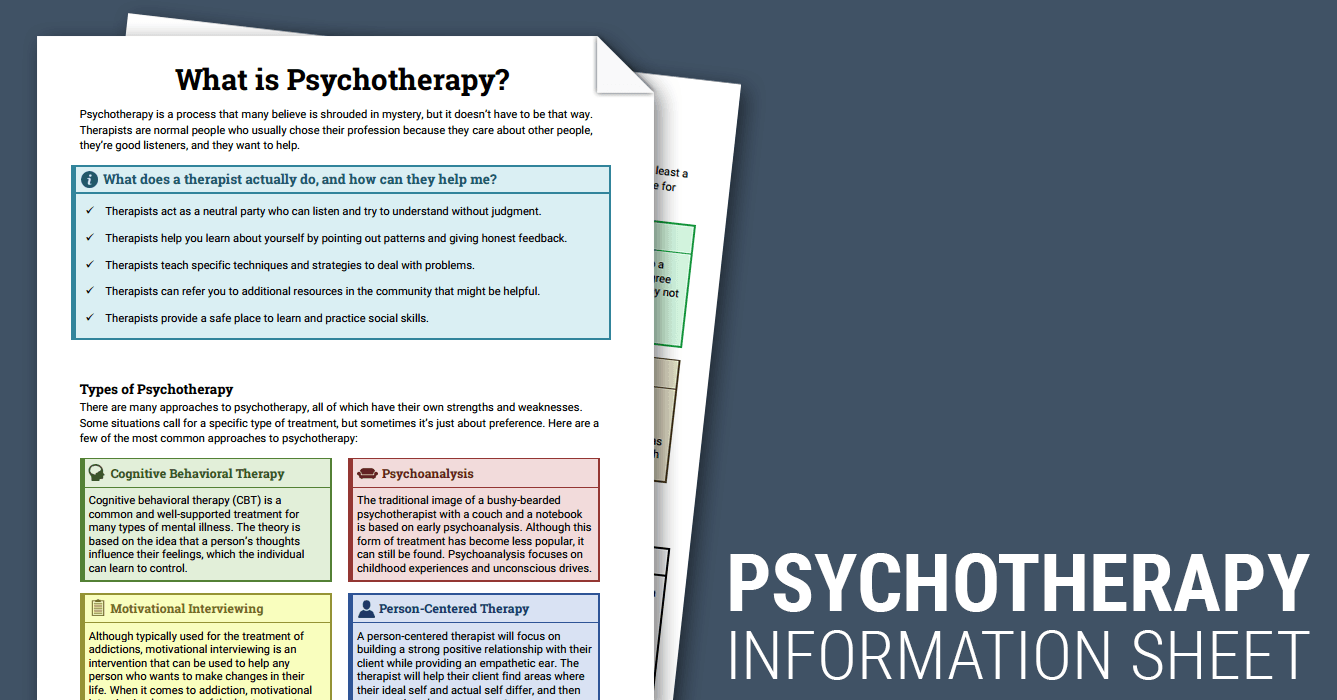 Psychotherapy Info Sheet Worksheet Therapist Aid