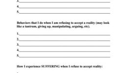 Radical Acceptance Therapy Worksheets Dialectical Behavior Therapy