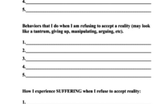 Reality Acceptance Worksheet DBT SKILLS APPLICATION SELF HELP In 2020