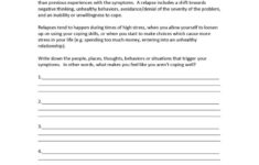 Relapse Prevention Worksheets Pdf Briefencounters