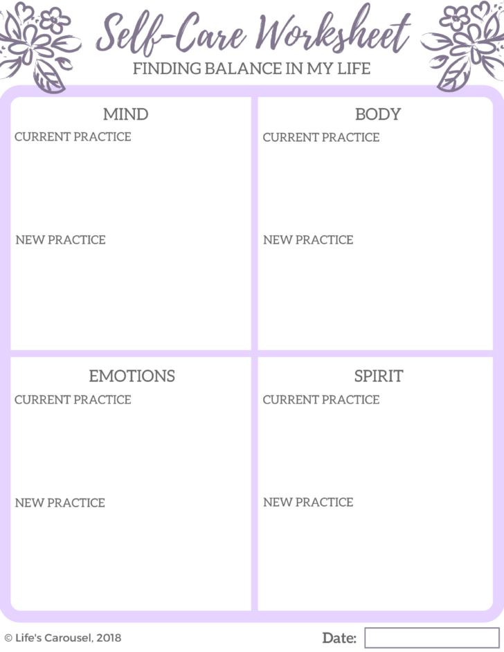 Self Care Therapy Worksheets