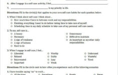 Self Care Assessment Worksheet