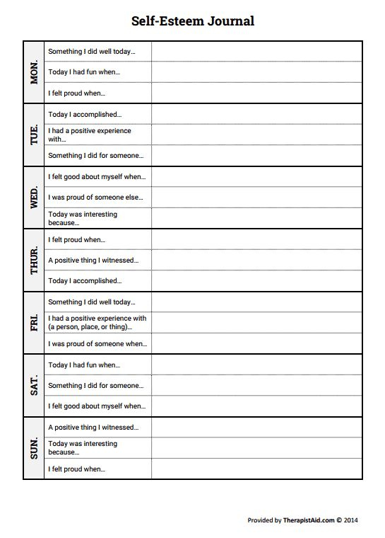 Therapist Worksheets For Adults