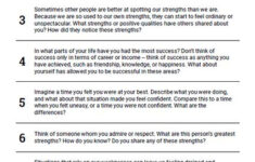 Strengths Discussion Questions Worksheet Therapist Aid Therapy