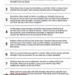 Strengths Discussion Questions Worksheet Therapist Aid Therapy