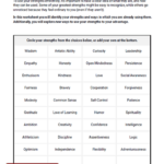 Strengths Exploration Worksheet Therapist Aid