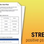 Strengths Use Plan Worksheet Therapist Aid