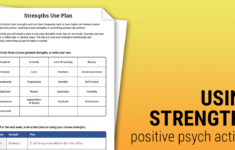 Strengths Use Plan Worksheet Therapist Aid