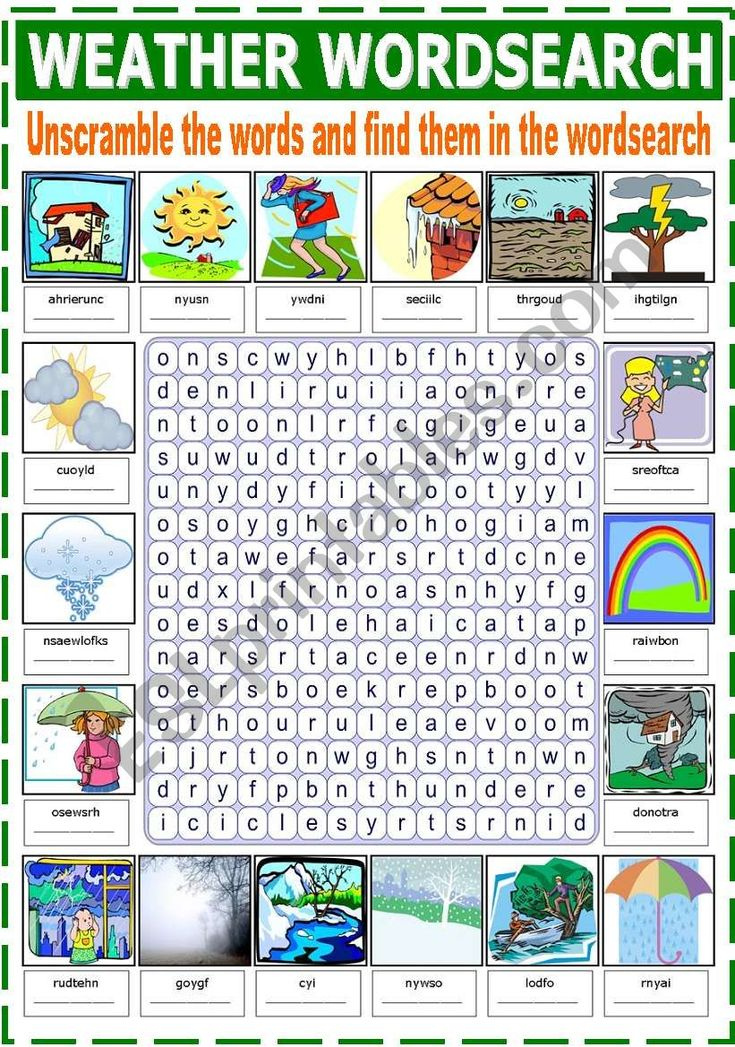 THE WEATHER WORDSEARCH Worksheet Vocabulary Worksheets Learn 