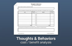 Thoughts Behaviors Costs And Benefits Worksheet Therapist Aid