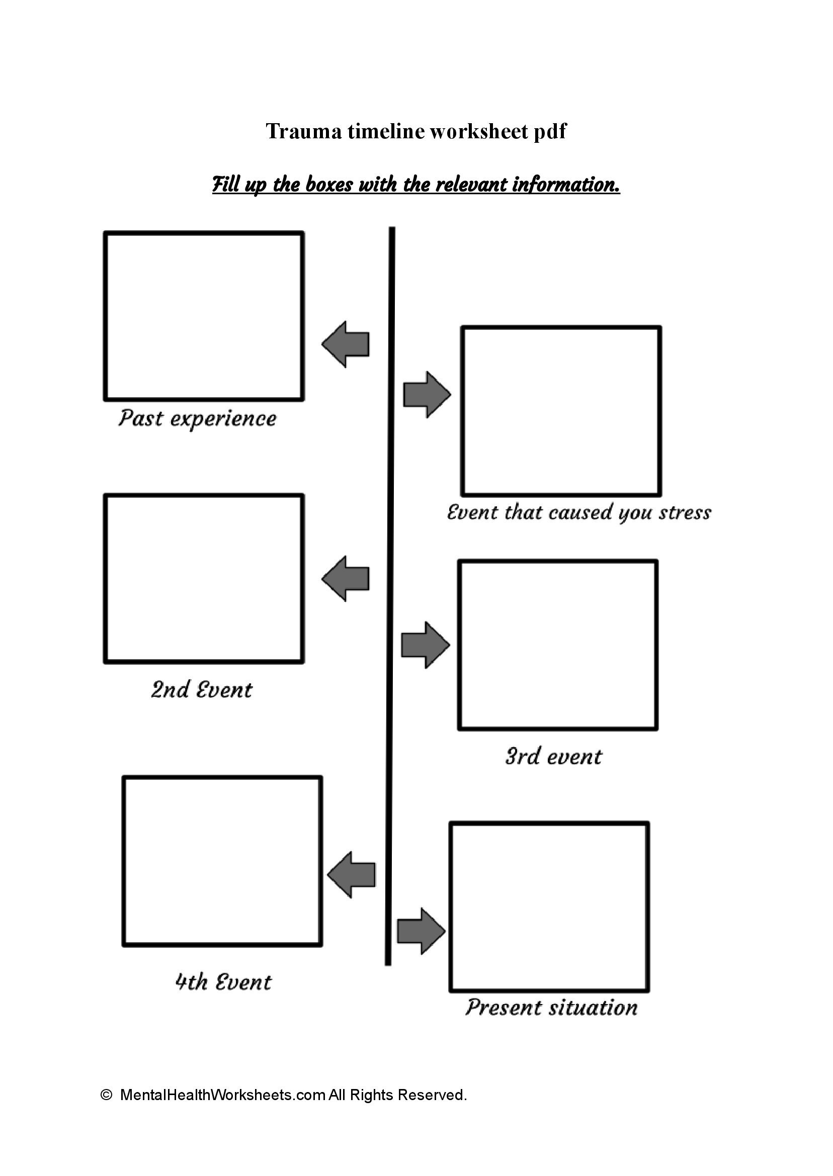 Trauma Timeline Worksheet Pdf Mental Health Worksheets