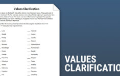 Values Clarification Worksheet Therapist Aid