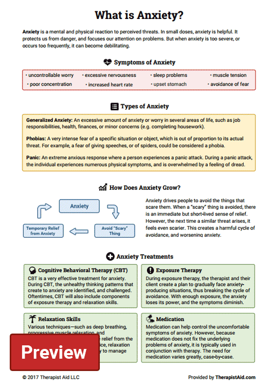 Therapist Aid Anxiety Worksheets For Adults