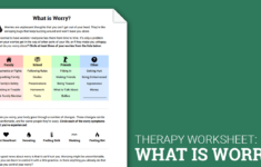 What Is Worry Worksheet Therapist Aid
