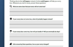 Worry Exploration Questions Worksheet Therapist Aid Therapy