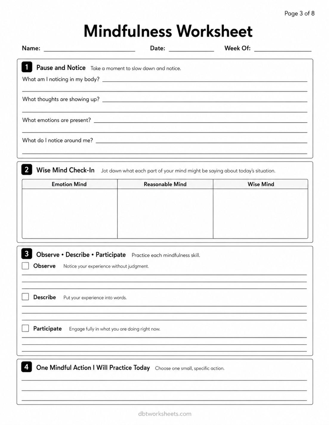 DBT Worksheets Page 3