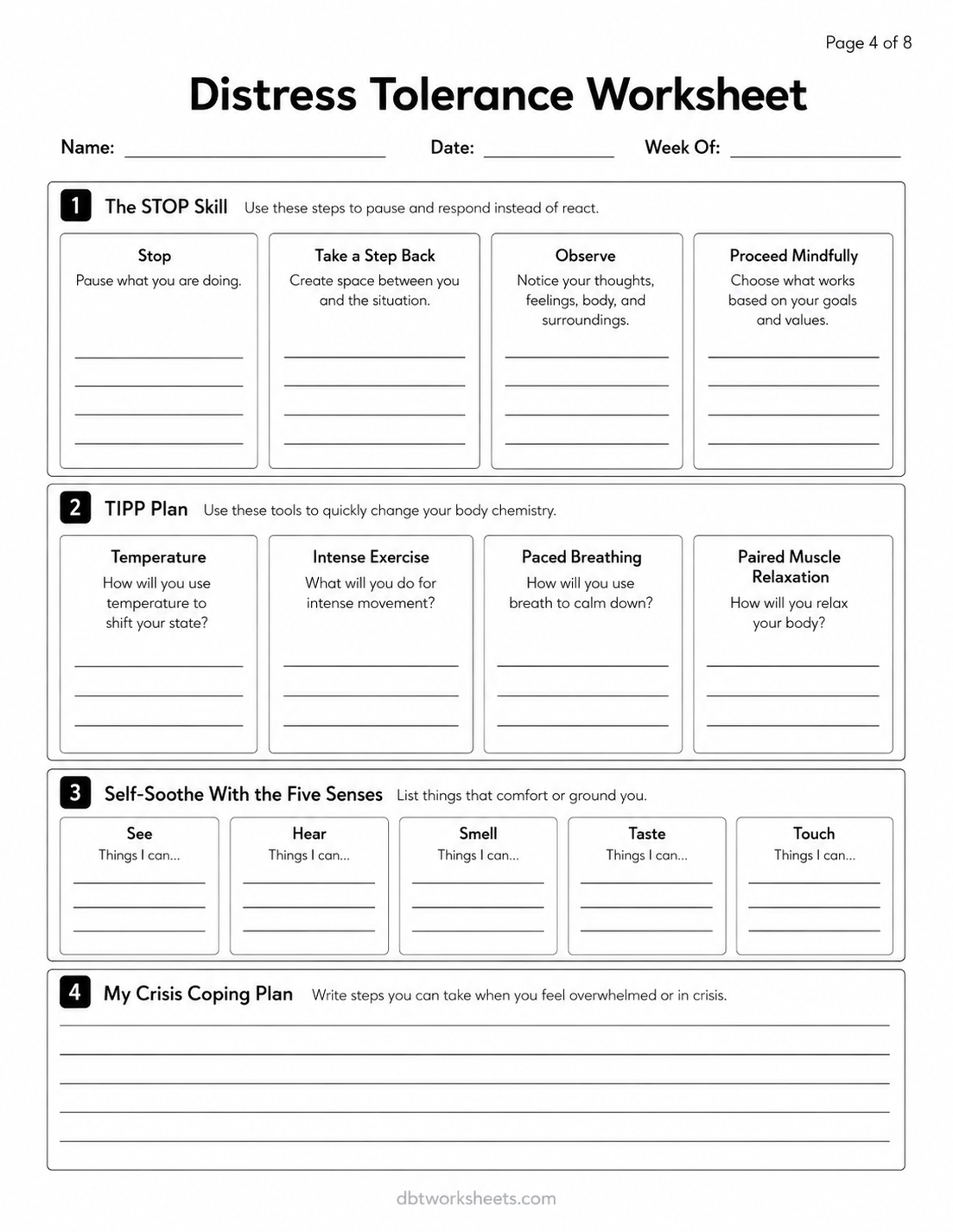 DBT Worksheets Page 4